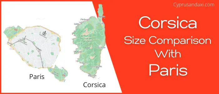 Is Corsica bigger than Paris