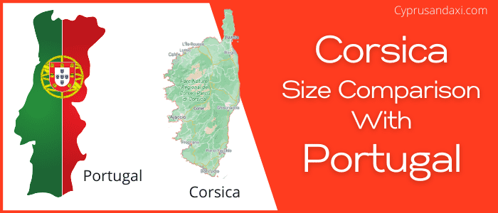 Is Corsica bigger than Portugal
