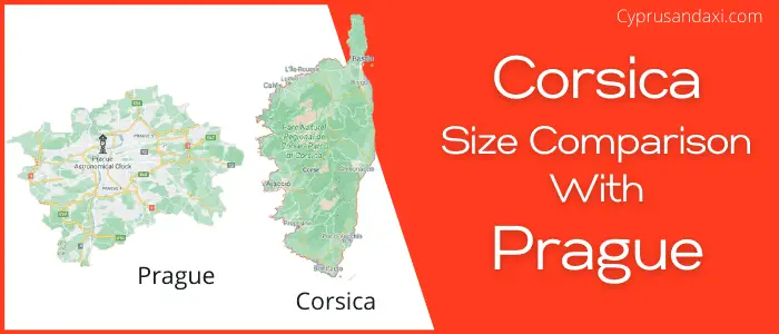 Is Corsica bigger than Prague