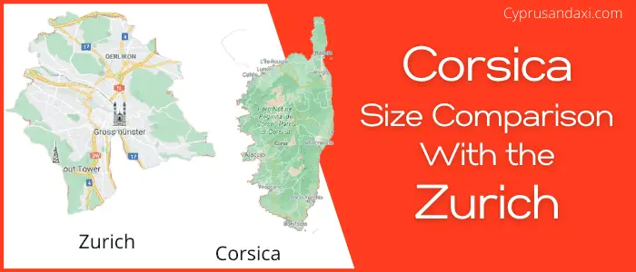 Is Corsica bigger than Zurich