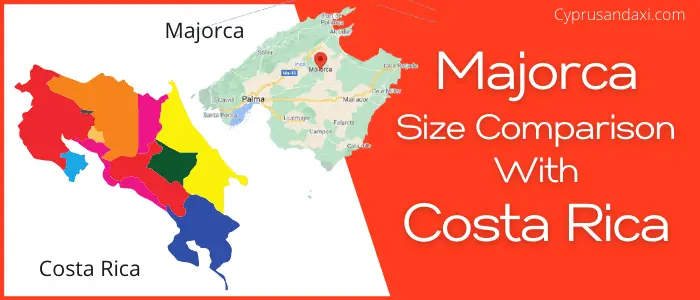 Is Majorca bigger than Costa Rica