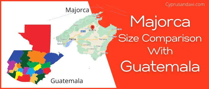 Is Majorca bigger than Guatemala