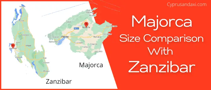 Is Majorca bigger than Zanzibar
