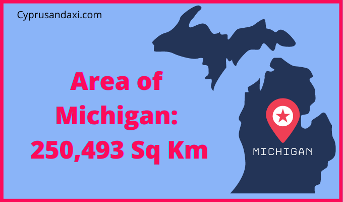 Area of Michigan compared to France