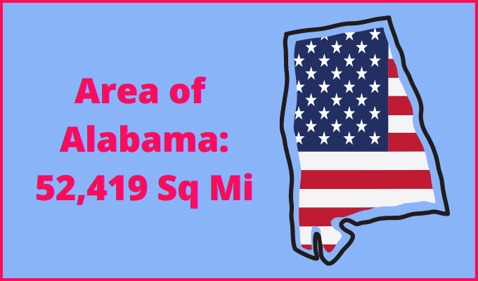 Area of Alabama compared to Vermont