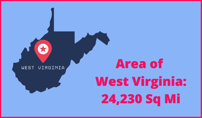 Area of West Virginia compared to Alabama