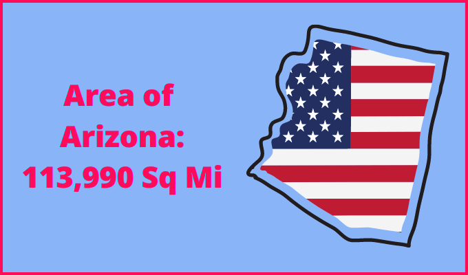 Area of Arizona compared to Rhode Island