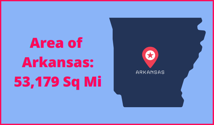 Area of Arkansas compared to West Virginia