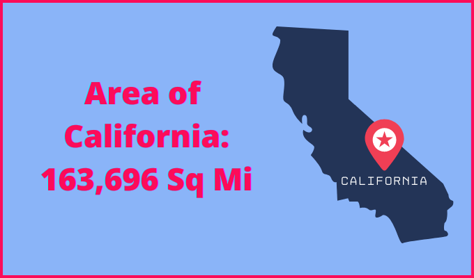 Area of California compared to Connecticut