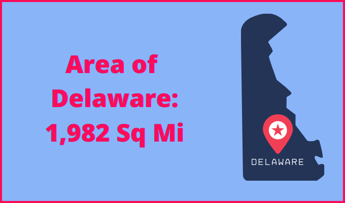 Area of Delaware compared to Oklahoma