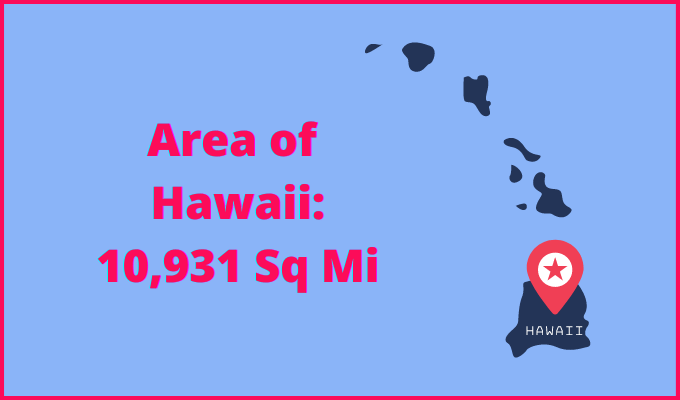 Area of Hawaii compared to Connecticut