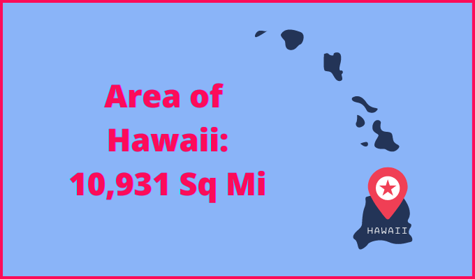 Area of Hawaii compared to Louisiana
