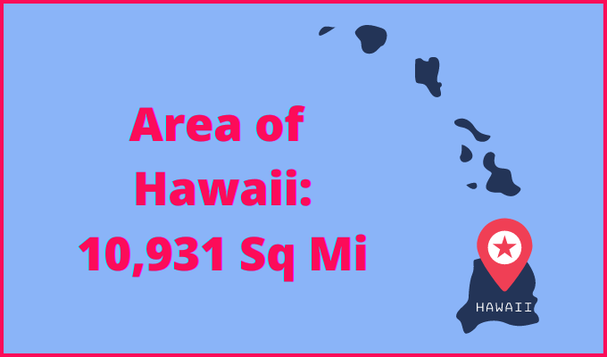 Area of Hawaii compared to Vermont
