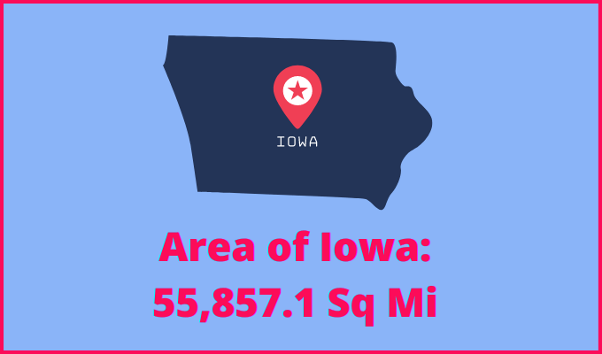 Area of Iowa compared to Texas