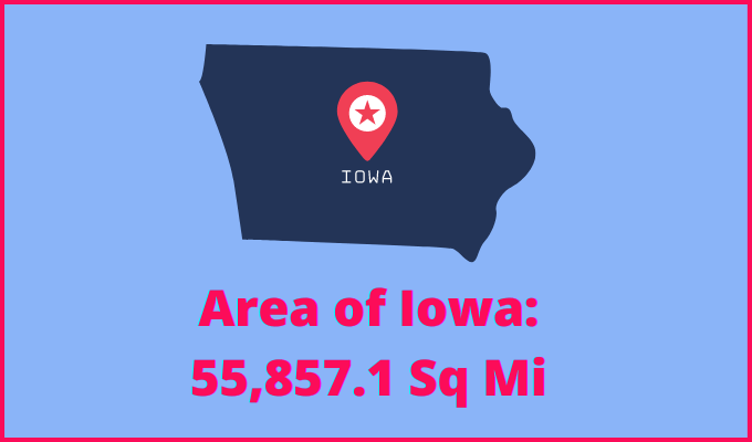 Area of Iowa compared to Virginia
