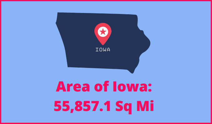 Area of Iowa compared to West Virginia