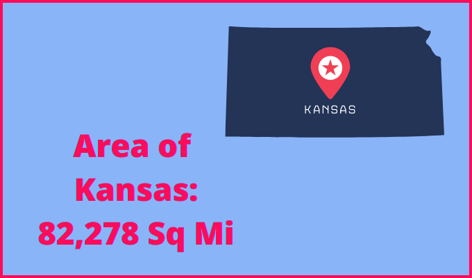Area of Kansas compared to Connecticut