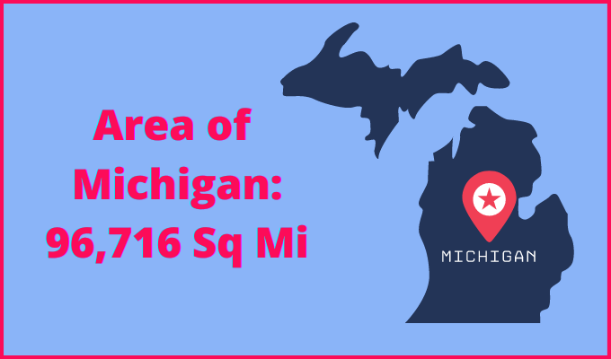 Area of Michigan compared to Arkansas