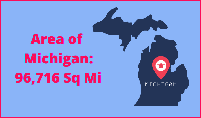 Area of Michigan compared to Delaware