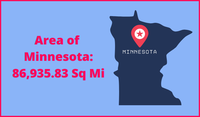 Area of Minnesota compared to Connecticut