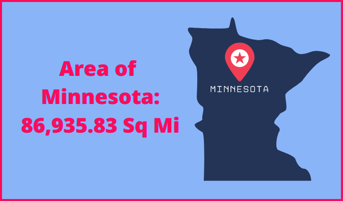 Area of Minnesota compared to Delaware