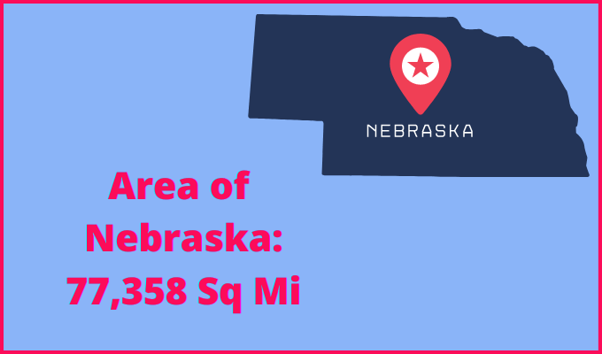 Area of Nebraska compared to Hawaii