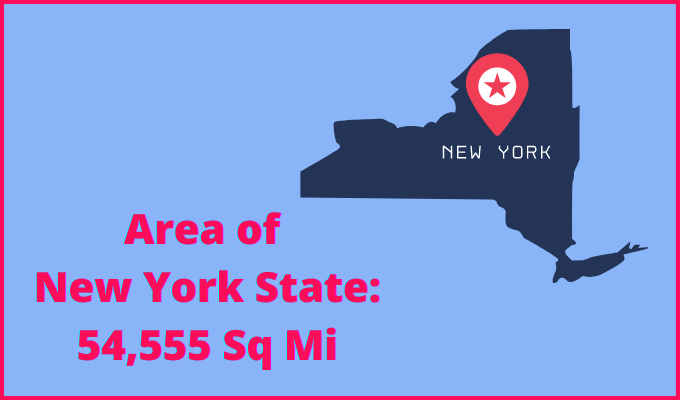 Area of New York compared to Delaware