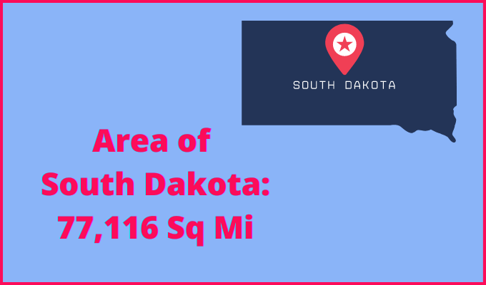 Area of South Dakota compared to Connecticut