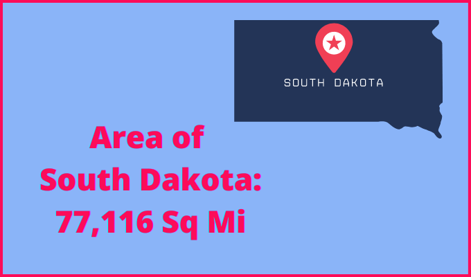 Area of South Dakota compared to Delaware
