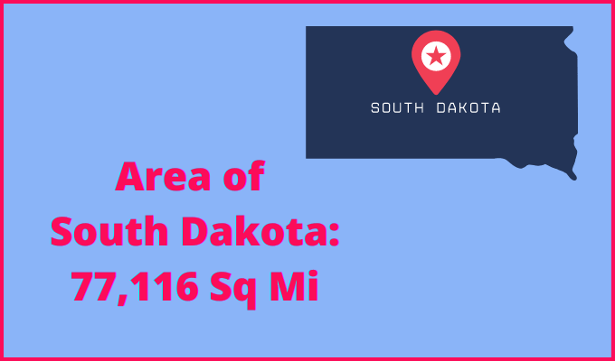 Area of South Dakota compared to Hawaii