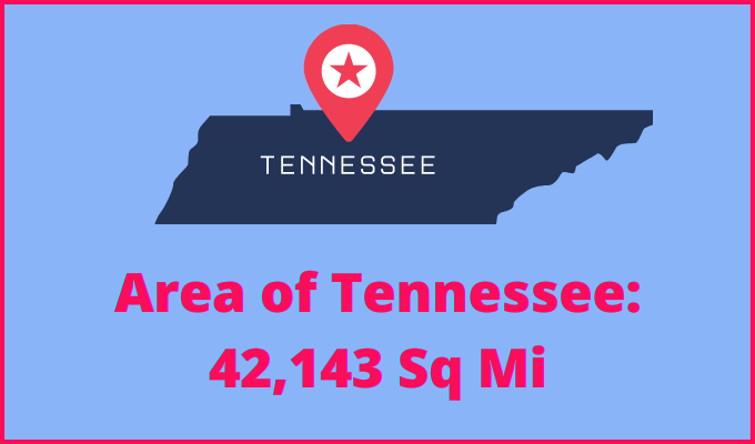 Area of Tennessee compared to Delaware