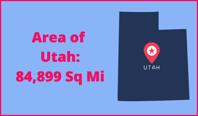 Area of Utah compared to Delaware