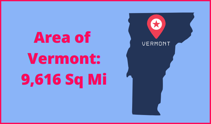 Area of Vermont compared to Arkansas