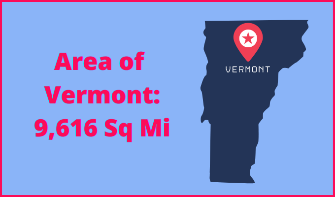 Area of Vermont compared to Iowa