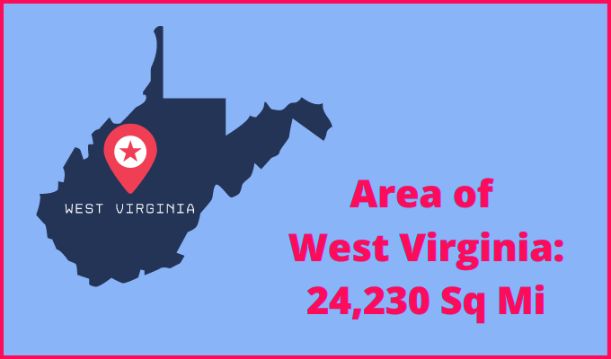 Area of West Virginia compared to Connecticut