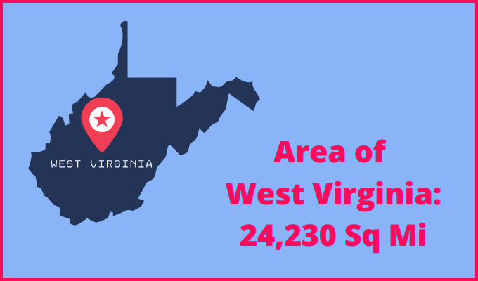 Area of West Virginia compared to Delaware