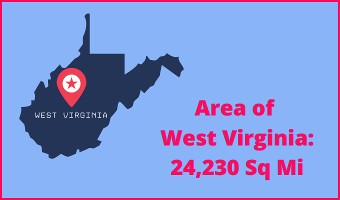 Area of West Virginia compared to Hawaii