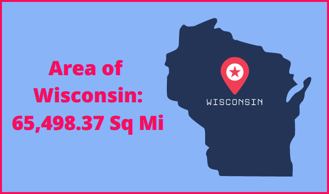 Area of Wisconsin compared to Indiana