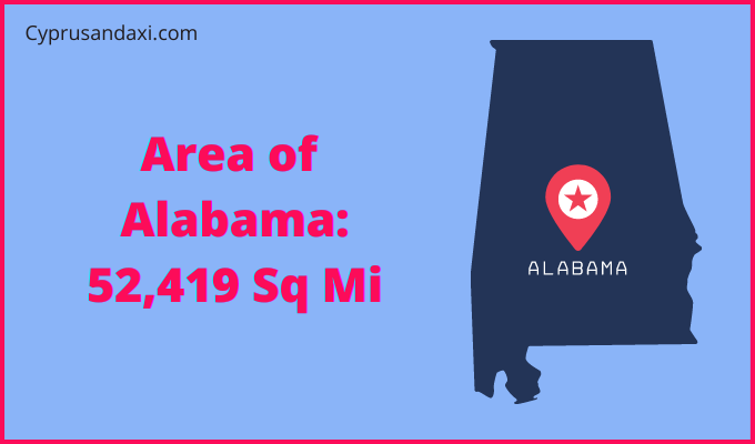 Area of Alabama compared to the Area of Bangkok