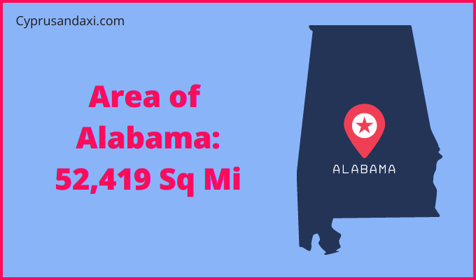 Area of Alabama compared to the Area of Bangladesh