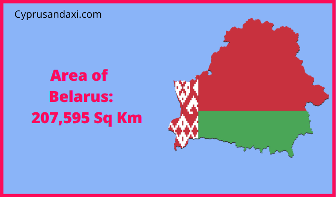 Area of Belarus compared to Russia
