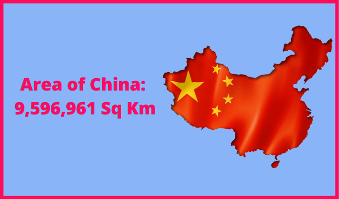 Area of China compared to Finland