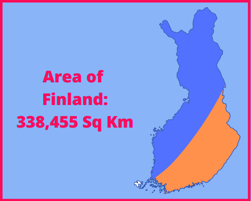 Area of Finland compared to China