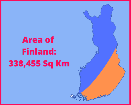 Area of Finland compared to Denmark