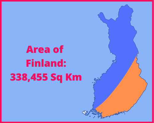 Area of Finland compared to Iceland