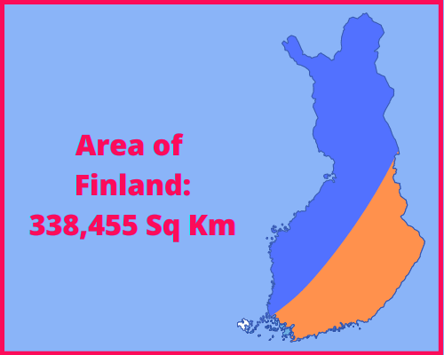 Area of Finland compared to India