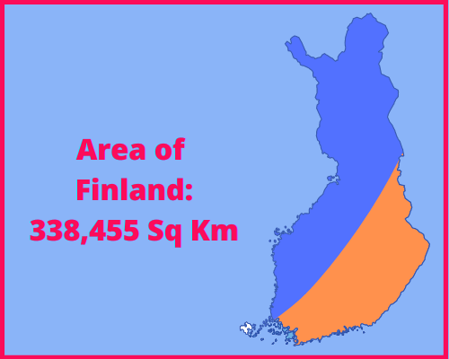 Area of Finland compared to Italy