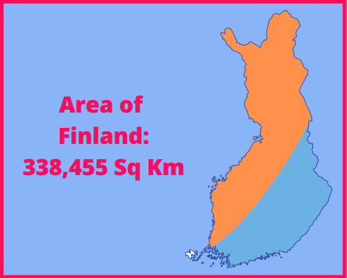 Area of Finland compared to Lithuania