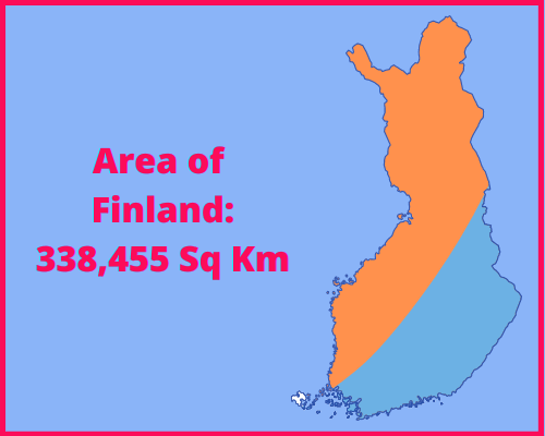 Area of Finland compared to Norway