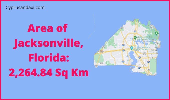 Area of Jacksonville Florida coampred to Alabama